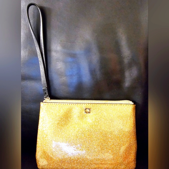 kate spade Handbags - Kate Spade Bethann Gold Sparkle Wristlet NWOT